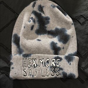 Gray and Black Tie-Dye Beanie